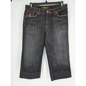 David Kahn Black Cropped Cuffed Pants Made in USA Women's 6